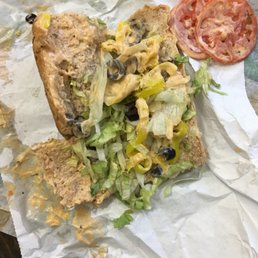 This is the sandwich they gave me and their idea of "light on the chipotle sauce". Won't ever go here again.