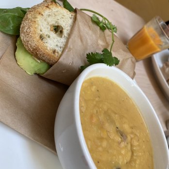 Lady Marmalade - Spicy salmon sandwich w soup - Breakfast & Brunch Near Me - Toronto, Ontario