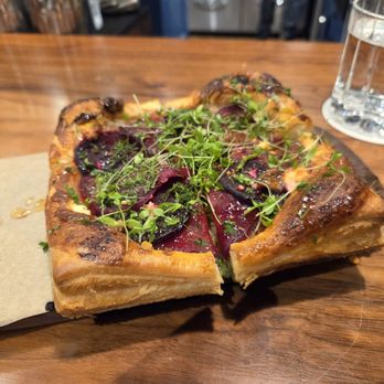 Lallande - Beet, walnut & chevre tart - French Near Me - Madison, Wisconsin