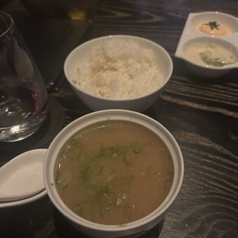 Nobu - Caesars New Orleans - Miso soup and steamed rice - Japanese Near Me - New Orleans, Louisiana