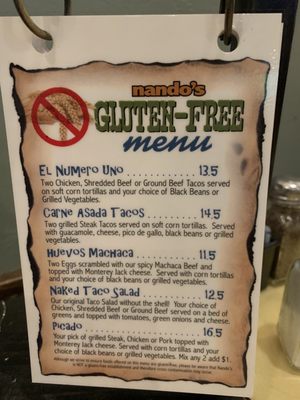 Menu photo 6 Nando's Mexican Cafe Chandler, AZ