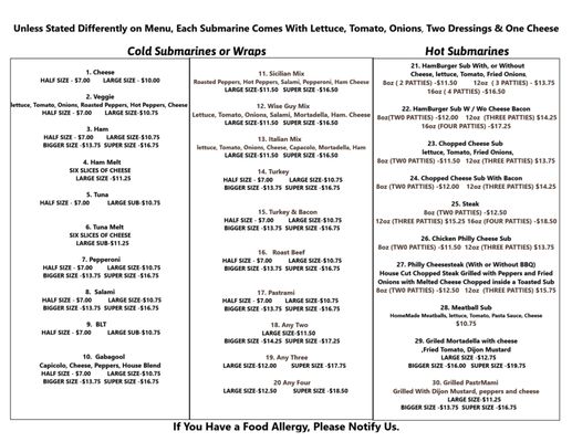 Menu photo 1 Submaker Menands, NY