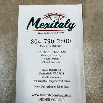 Mexitaly - Menu - Pizza Near Me - Chesterfield, Virginia Mexitaly - Menu - Pizza Near Me - Chesterfield, Virginia