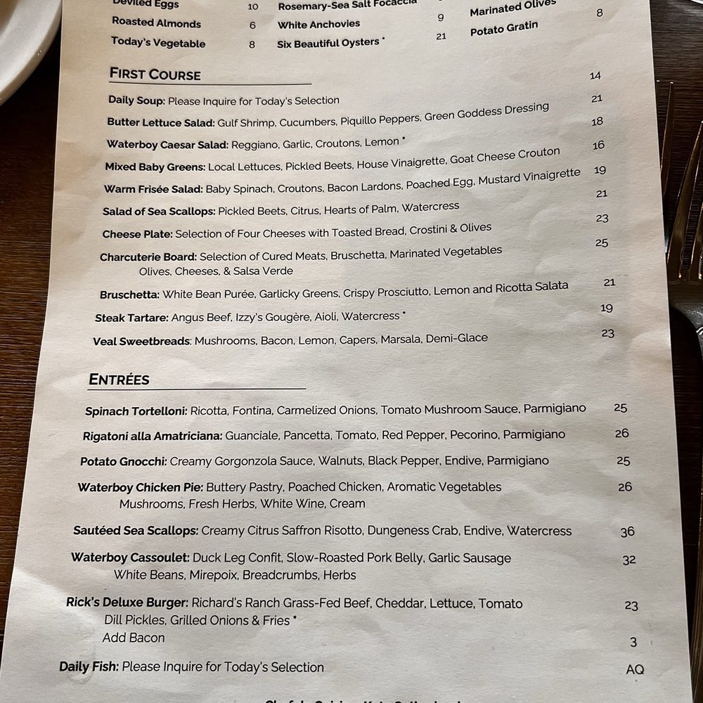 Lunch menu