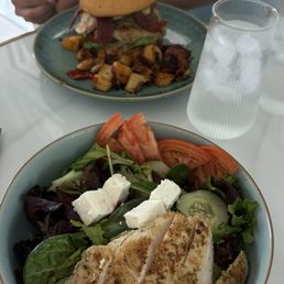 mediterranean salad and chicken sandwich mediterranean salad and chicken sandwich