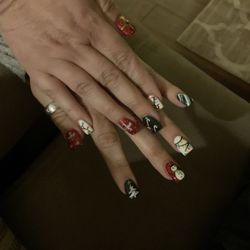 Colorful Christmas acrylic nails