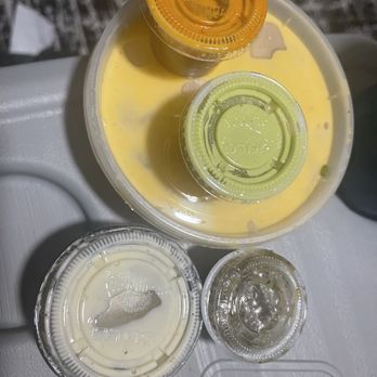Dona Leti's - The various sauces that came with the surf and Turf Nachos - Cocktail Bars Near Me - Houston, Texas Dona Leti's - The various sauces that came with the surf and Turf Nachos - Cocktail Bars Near Me - Houston, Texas