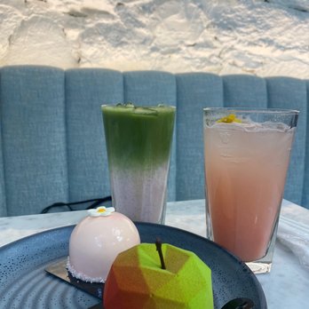 Jonquils Cafe & Bakery - Matcha Rose Latte Patagonia Wild Guava - Cafes Near Me - Boston, Massachusetts