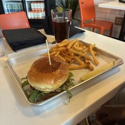 Double burger with fries