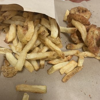 Burger Lounge - Half and half. Definitely doing onion rings only next time. - Burgers Near Me - Walnut Creek, California
