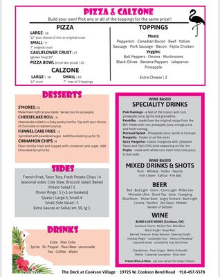 Menu photo 1 The Deck at Cookson Village Cookson, OK Menu photo 1 The Deck at Cookson Village Cookson, OK