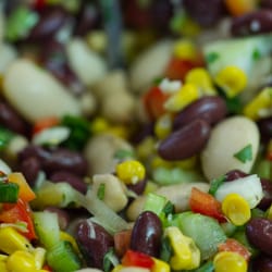 Mellon's - Our mixed bean salad with coriander and lime is low in fat yet high protein.