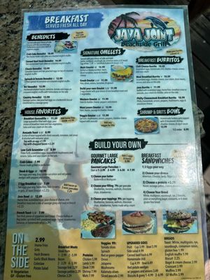 Menu photo 1 Java Joint Beachside Grill Flagler Beach, FL