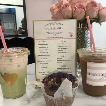 Coffee Girl - Strawberry matcha, ube muffin and coffee - Coffee & Tea Near Me - Hilo, Hawaii Coffee Girl - Strawberry matcha, ube muffin and coffee - Coffee & Tea Near Me - Hilo, Hawaii