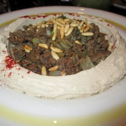 Minced Lamb on Hummus - Courtesy of Foodies Inked Minced Lamb on Hummus - Courtesy of Foodies Inked