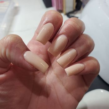 Yvonne's Nails - Nude square nails - Nail Salons Near Me - Fremont, California