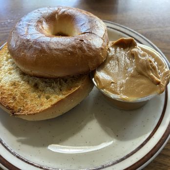 Golden Waffle Cafe - Bagel with a side of peanut butter - Breakfast & Brunch Near Me - Placerville, California Golden Waffle Cafe - Bagel with a side of peanut butter - Breakfast & Brunch Near Me - Placerville, California