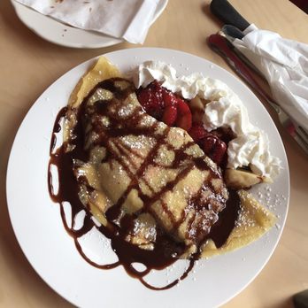 Coffee Break - Nutella, Banana, and Strawberry Crepe (before) - Cafes Near Me - Hackensack, New Jersey