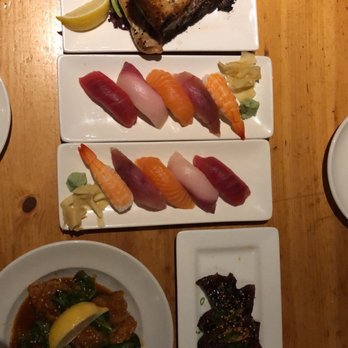 Umi Sake House - Grilled yellowtail collar, nigiri sets, short rib and ginger chicken. - Sushi Bars Near Me - Seattle, Washington Umi Sake House - Grilled yellowtail collar, nigiri sets, short rib and ginger chicken. - Sushi Bars Near Me - Seattle, Washington