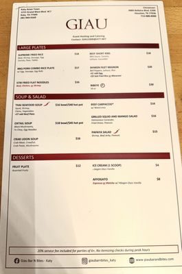 Menu photo 2 GiAu Bar n Bites Katy, TX Menu photo 2 GiAu Bar n Bites Katy, TX