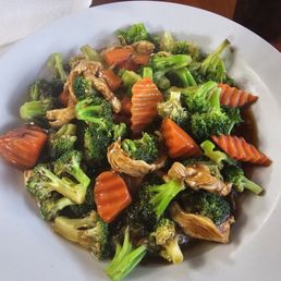 a plate of stir fried vegetables a plate of stir fried vegetables