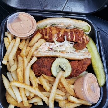 Hell’s Chicken - Spicy chicken sandwich w frys - Chicken Shop Near Me - Los Angeles, California