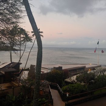 Napili Kai Beach Resort - Sunrise day 1 of our vacation from our beach-front lanai - Hotels Near Me - Lahaina, Hawaii