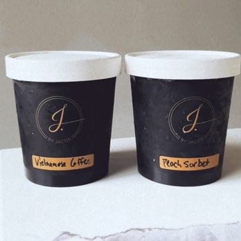 By Jacob - Vietnamese Coffee and Peach Sorbet pint - Ice Cream & Frozen Yogurt Near Me - Newmarket, Ontario By Jacob - Vietnamese Coffee and Peach Sorbet pint - Ice Cream & Frozen Yogurt Near Me - Newmarket, Ontario