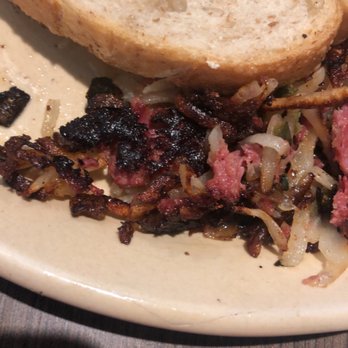 Snooze, an A.M. Eatery - Corned Beef Hash or little bits of charcoal... hard to say - Breakfast & Brunch Near Me - Austin, Texas Snooze, an A.M. Eatery - Corned Beef Hash or little bits of charcoal... hard to say - Breakfast & Brunch Near Me - Austin, Texas