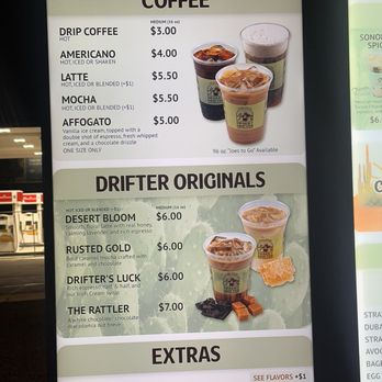 Desert Drifter - Menu - Coffee & Tea Near Me - Tucson, Arizona