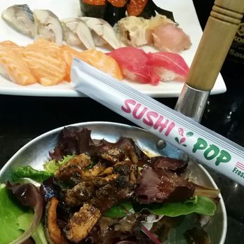 Sushi Pop - This is how they serve their salmon skin salad, I love how artsy and creative it looks - Japanese Near Me - Fullerton, California