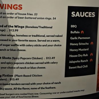 Regal - Menu - Wings - Cinema Near Me - Miami, Florida