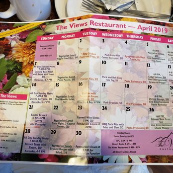 The Views Restaurant - Acitivity food calendar....heck ya, were coming back for the Prime rib - American Near Me - Oro Valley, Arizona The Views Restaurant - Acitivity food calendar....heck ya, were coming back for the Prime rib - American Near Me - Oro Valley, Arizona