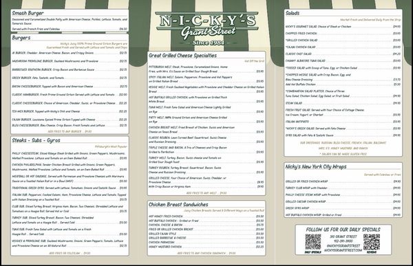 Menu photo 2 Nicky's Grant Street Pittsburgh, PA Menu photo 2 Nicky's Grant Street Pittsburgh, PA