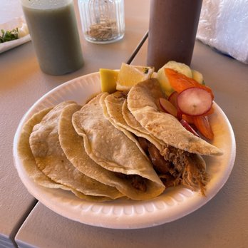 Tacos Mary's - a plate of tacos and a drink - Mexican Near Me - Mesa, Arizona