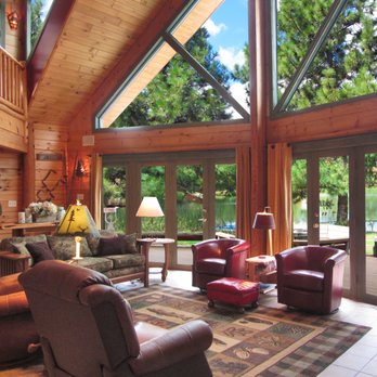 Baker Pond Vacation Cabins - Great room over looks the pond - Vacation Rentals Near Me - Bend, Oregon Baker Pond Vacation Cabins - Great room over looks the pond - Vacation Rentals Near Me - Bend, Oregon
