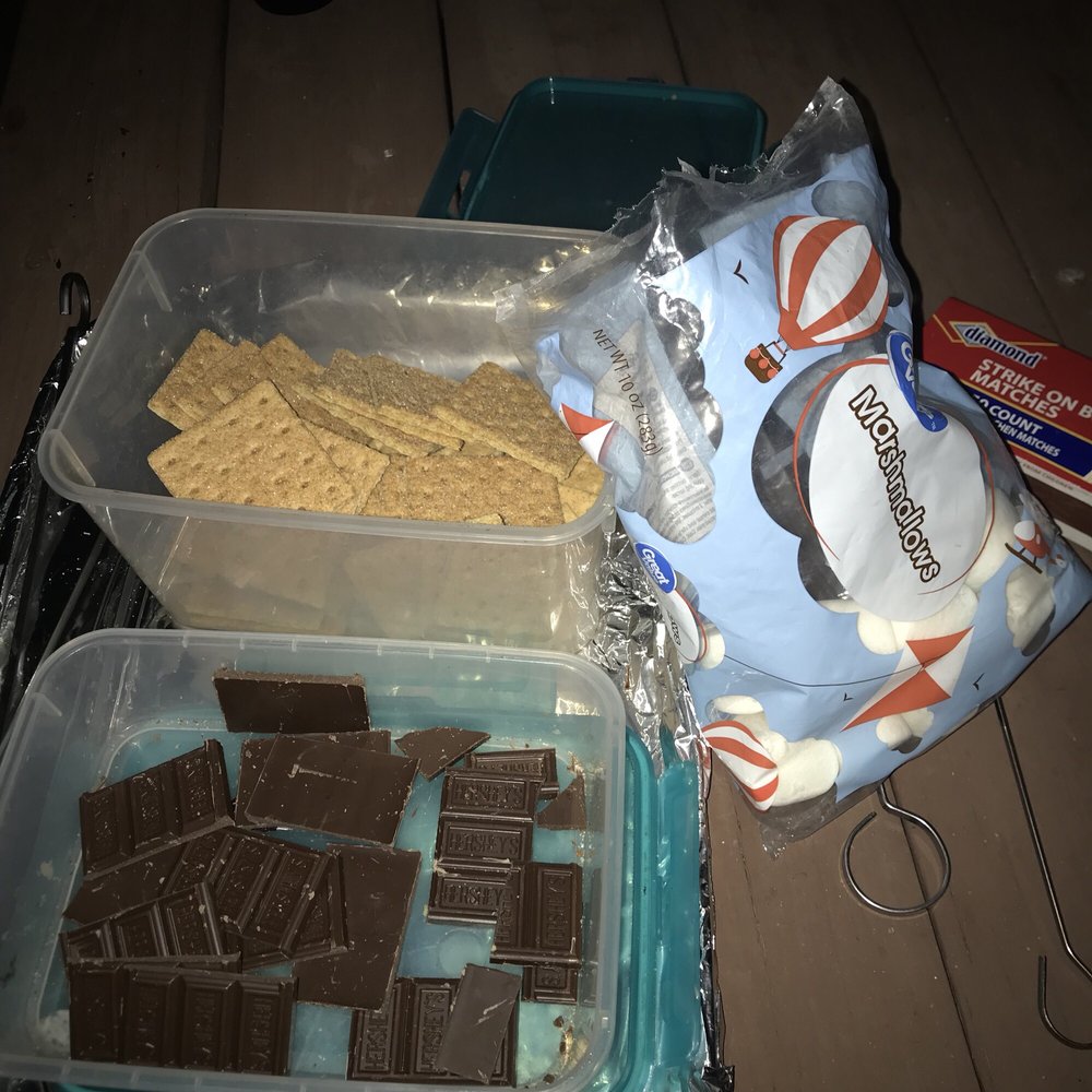 Nightly s'mores and fire pit at three bears lodge. Nightly s'mores and fire pit at three bears lodge.
