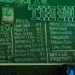 The End - Drink menu