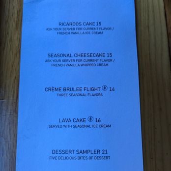 Ricardo's Kitchen + Bar - Dessert Menu - Steakhouses Near Me - Lacey, Washington