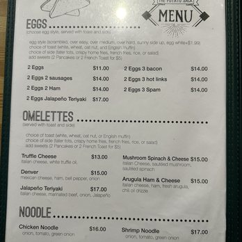 The Potato Sack - Menu - Breakfast & Brunch Near Me - Los Angeles, California The Potato Sack - Menu - Breakfast & Brunch Near Me - Los Angeles, California