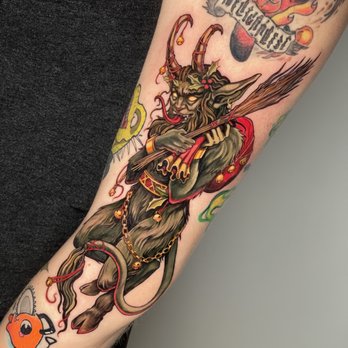 Skye Tattoo - krampus illustrative tattoo - Tattoo Near Me - Arlington, Washington Skye Tattoo - krampus illustrative tattoo - Tattoo Near Me - Arlington, Washington