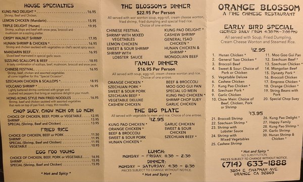 Menu photo 8 Orange Blossom Chinese Restaurant Orange, CA Menu photo 8 Orange Blossom Chinese Restaurant Orange, CA