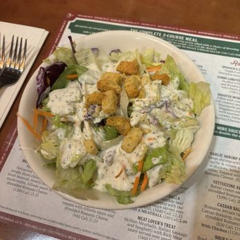 The Old Spaghetti Factory - Salad & Dressing (pesto, but for some reason it was white and creamy?) - Italian Near Me - Rancho Cucamonga, California The Old Spaghetti Factory - Salad & Dressing (pesto, but for some reason it was white and creamy?) - Italian Near Me - Rancho Cucamonga, California