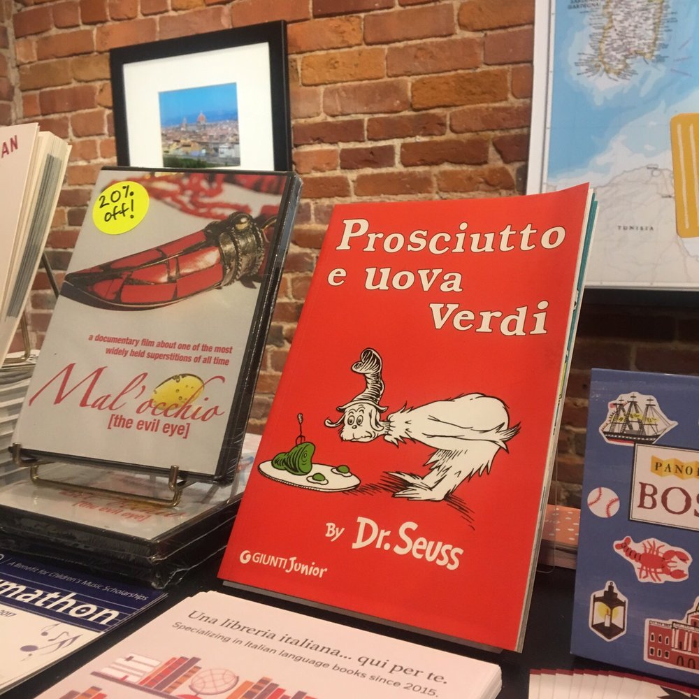 They sell Green Eggs and Ham in Italian by Dr.Suess here, which I thought was kinda cool! They sell Green Eggs and Ham in Italian by Dr.Suess here, which I thought was kinda cool!