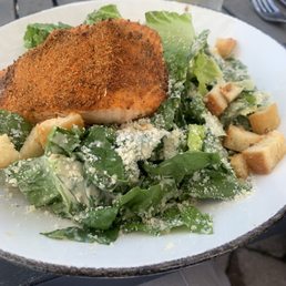 Caesar salad with blackened salmon Caesar salad with blackened salmon