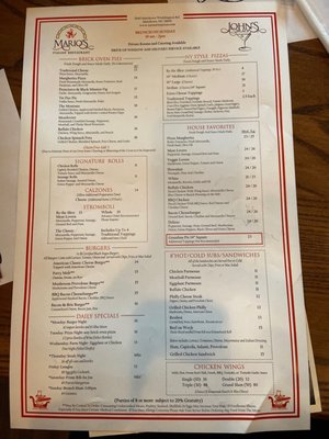 Menu photo 5 Mario's Italian Restaurant Matthews, NC