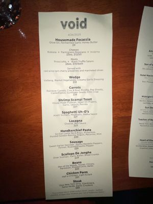 Menu photo 5 Void Chicago, IL