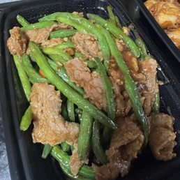 Beef with green beans Beef with green beans