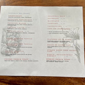 Corazon Comedor - 8/'23 - Specialty Drink Menu And Dessert Menu - Mexican Near Me - Santa Barbara, California