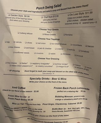 Menu photo 6 Back Porch Lake Alfred, FL